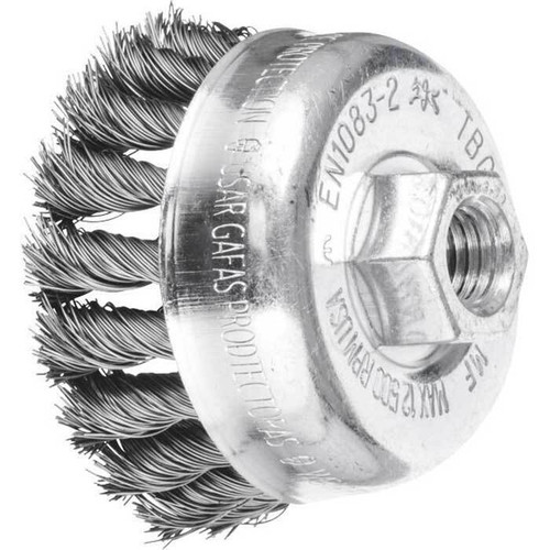 TWIST KNOT CUP BRUSH STEEL - 65MM DIA M10X1.50MM