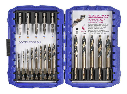 19PCE COBALT STEP TIP DRILL & BIT SET