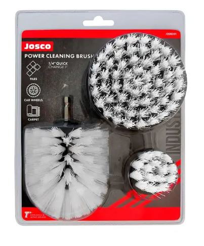 3PCE POWER CLEANING DRILL BRUSH KIT