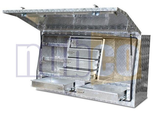 1430X550X820MM ALUM PRO SERIES UPRIGHT UTE BOX W/ 6 DRAWERS