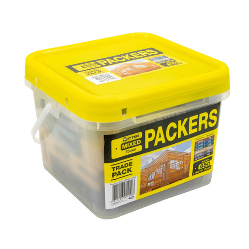 550PK 75MM U-SHAPE WINDOW PACKERS MIXED SIZES