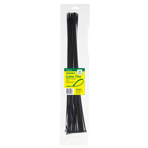 580MMX12MM 25PK BLACK CABLE TIES