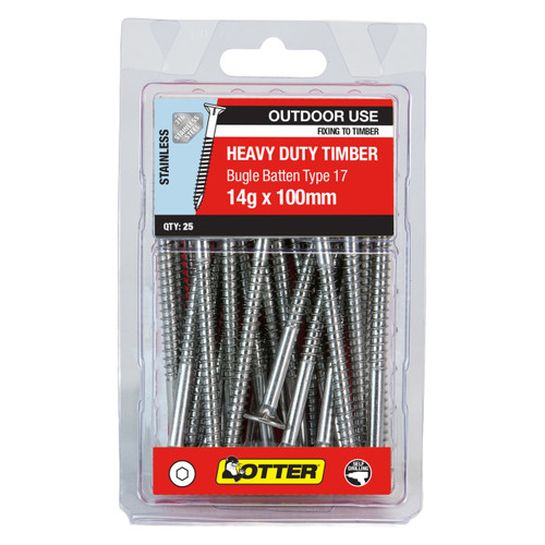 14GX100MM S/S 316GR BUGLE BATTEN - 25PK