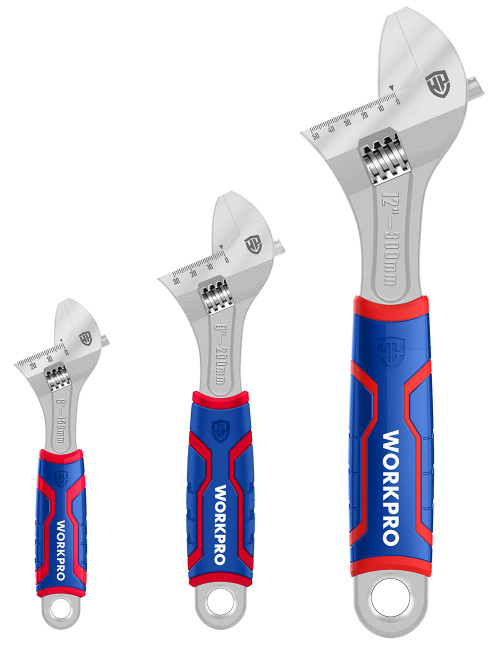 3PCE ADJUSTABLE WRENCH SET WITH COMFORT HANDLE