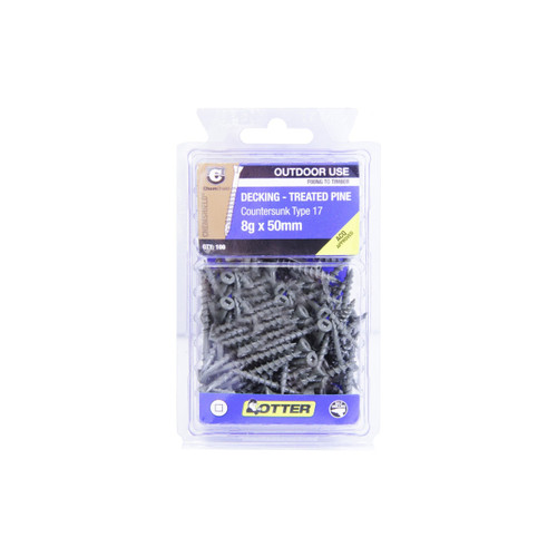 8GX65MM CHEMSHIELD TREATED PINE DECKING SCREW - 100PK