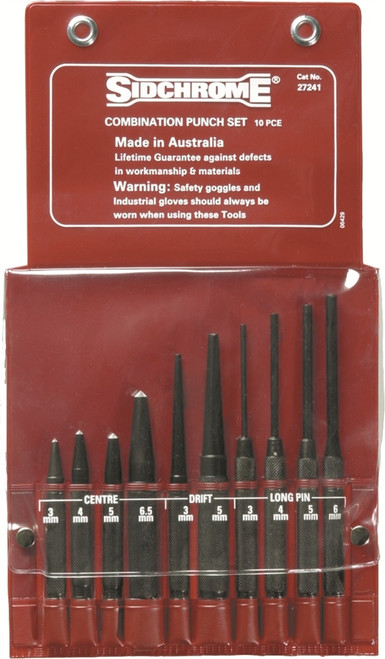 10PCE COMBINATION PUNCH SET