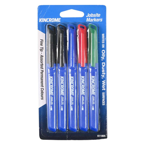 5PK ASSORTED COLOURS FINE TIP MARKER