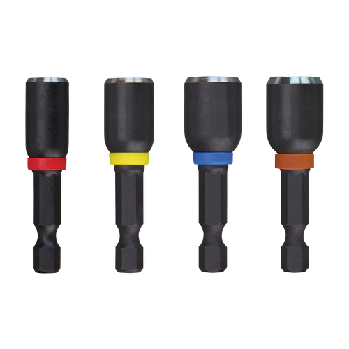 4PCE 50MM 1/4\" HEX SHOCKWAVE MAGNETIC NUTDRIVER SET