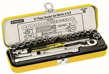 21PCE 1/4\" DRIVE METRIC/AF COMBINATION SOCKET SET