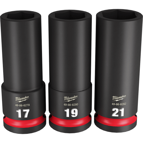 3PC 1/2\" DRV METRIC DEEP 6PT SHOCKWAVE IMPACT SOCKET SET