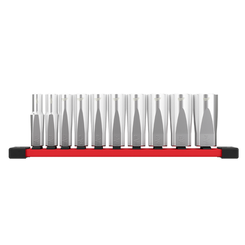 10PC 3/8\" DRIVE DEEP SAE SOCKET SET ON RAIL