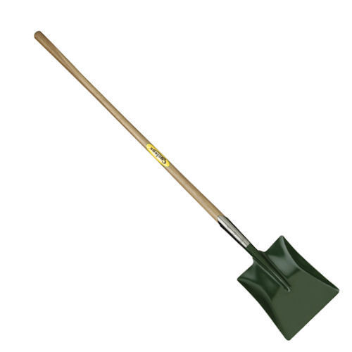 MEDIUM SQUARE MOUTH SHOVEL - LONG TIMBER HANDLE