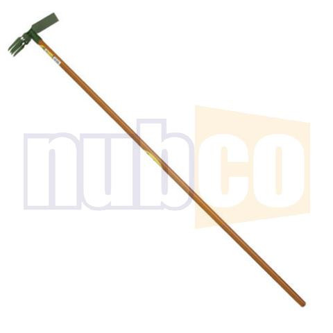 COMBINATION HOE/RAKE WITH LONG TIMBER HANDLE