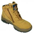 LACE-ZIP UP STEEL TOE SAFETY BOOT WHEAT SIZE7