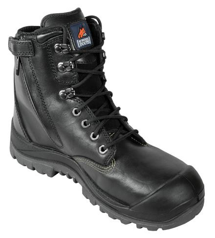 SIZE 8.5 BLACK ZIP SIDE HIGH ANKLE SAFETY BOOT