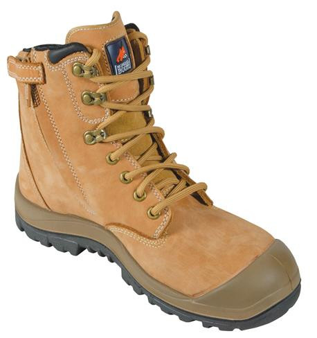 SIZE 6 WHEAT ZIP SIDE HIGH ANKLE SAFETY BOOT
