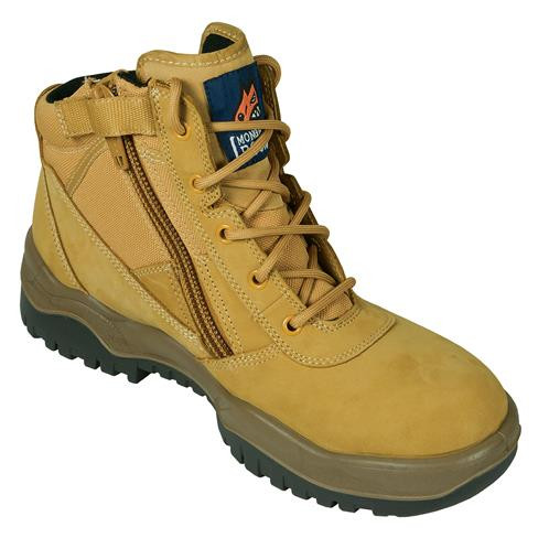 SIZE 5 WHEAT ZIP SIDE ANKLE SAFETY BOOT