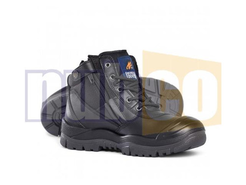SIZE 9.5 BLACK ZIP SIDE SCUFF CAP SAFETY BOOT