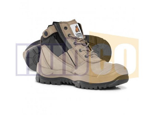 SIZE 8.5 STONE ZIP SIDE SCUFF CAP SAFETY BOOT