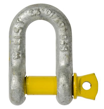 6MMX8MM .5TON COLOURED PIN HDG GRADE S DEE SHACKLE