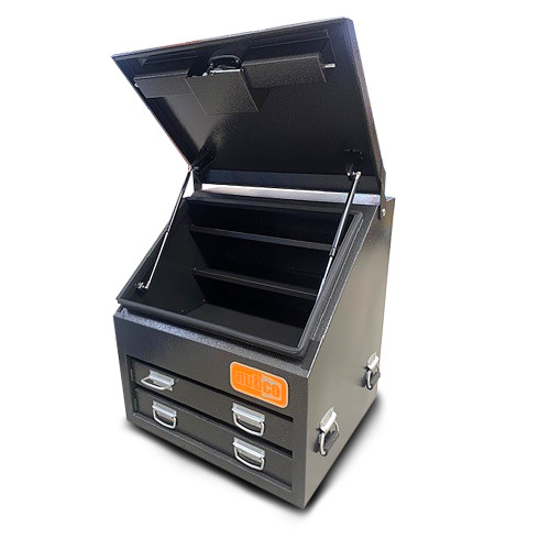 700X600X750MM CHARCOAL UPRIGHT STEEL TRUCK BOX 2 DRAWER