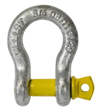 16MMX19MM 3.2TON COLOURED PIN HDG GRADE S BOW SHACKLE