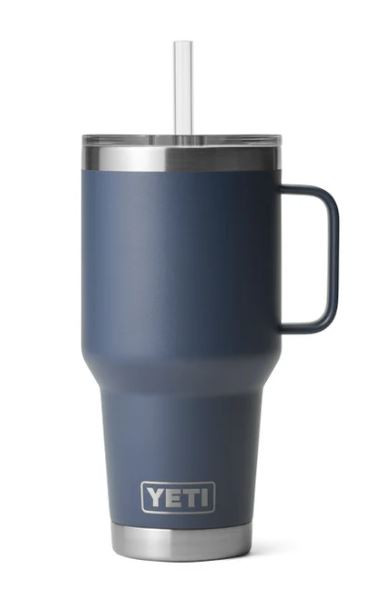 1LTR 35OZ RAMBLER INSULATED STRAW MUG W/STRAW LID-NAVY