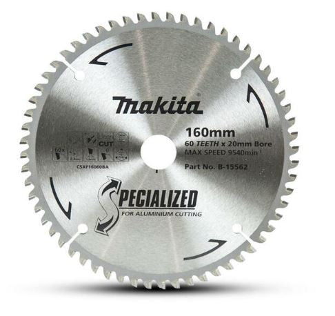 160MM 60TPI TCT ALUMINIUM CUTTING SAW BLADE - 20MM BORE