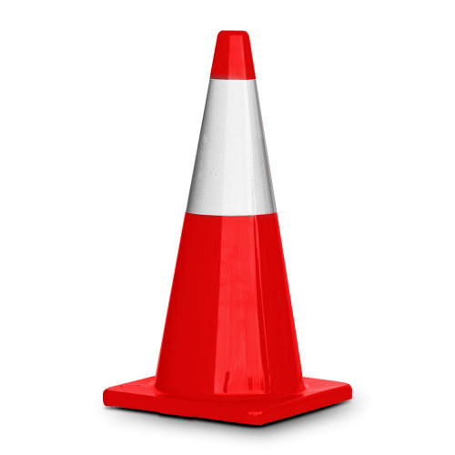 700MM TRAFFIC CONE WITH REFLECTIVE STRIP