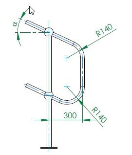 45 DEG. ANGLE CLOSURE BEND GALV STANCHION
