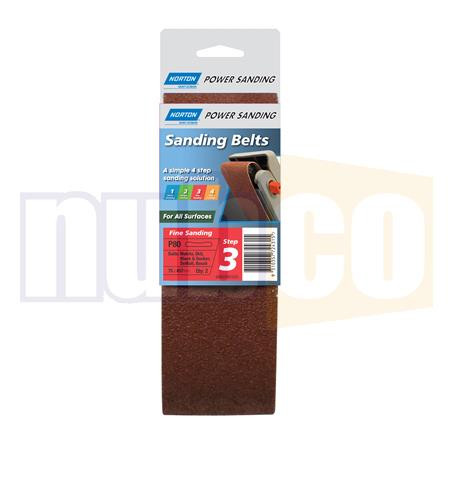 75X457MM P80 2PK ALL SURFACE CLOTH SANDING BELT MEDIUM