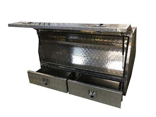 1430X550X820MM ALUM PRO SERIES UPRIGHT UTE BOX W/ 2 DRAWERS