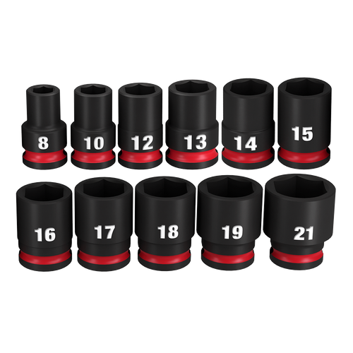 11PC 3/8\" DRV METRIC STD 6PT SHOCKWAVE IMPACT SOCKET SET