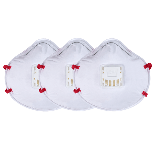 3PK N95 DISPOSABLE VALVED RESPIRATORS