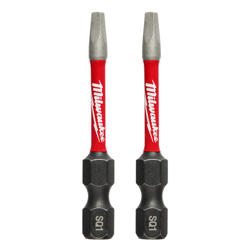 2PK #1 X 50MM (2\") SHOCKWAVE SQUARE RECESS POWER BIT