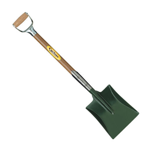 MEDIUM SQUARE MOUTH SHOVEL - SHORT TIMBER HANDLE