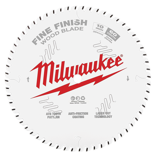 10\" 254MM 60T FINE FINISH CIRC SAW BLADE