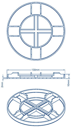 130MM 100PK BASE TO SUIT DECK CHAIRS