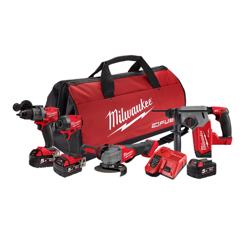 18V 4PCE POWER PACK - 3X5.0AH BATT, CHARGER & BAG