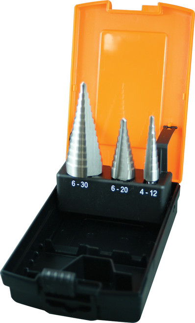 3PCE 4-30MM HSS SHEET METAL STEP DRILL SET