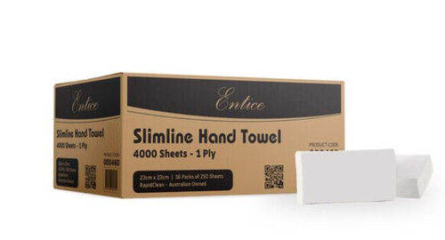 16PK 23X23CM INTERLEAVED HAND TOWEL SLIM