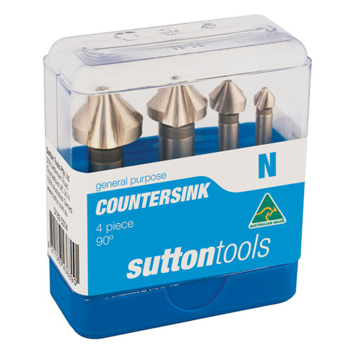 4PC COUNTERSINK BIT SET 90DEG HSS BRIGHT 6.3-20.5M