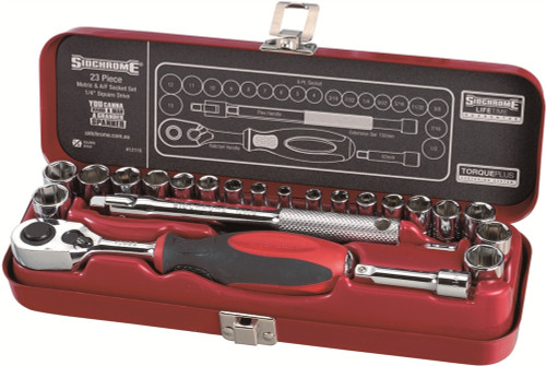 23PCE 1/4\" DRIVE METRIC/AF SOCKET SET