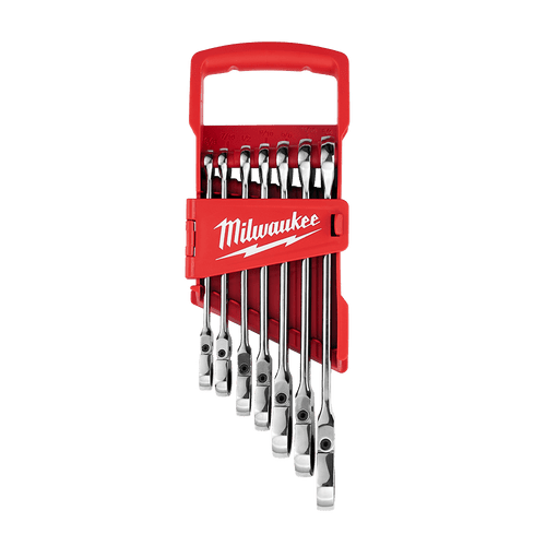 7PCE SAE FLEX-HEAD RATCHETING WRENCH SET
