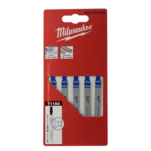 5PK 55MM T118A METAL JIGSAW BLADES