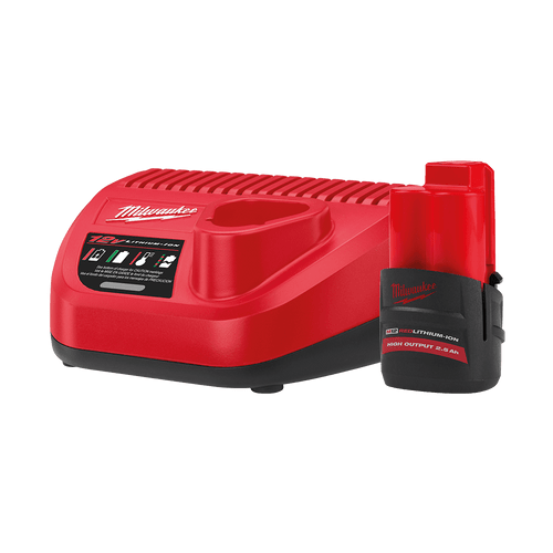 12V STARTER PACK 1X2.5AH HIGH OUTPUT BATT, CHARGER & BAG