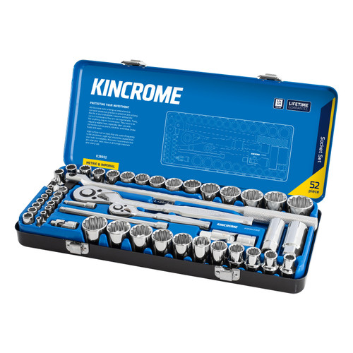 52PCE MET & IMP 1/4\" & 1/2\" DRIVE SOCKET SET