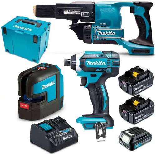 18V 3PCE SCREW GUN, IMP DRV, 12V LEVEL, 2X5AH BAT,CHRG,CASE