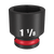 1/2\" DRIVE 1-1/8\" STD 6 POINT SHOCKWAVE IMPACT SOCKET