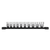 10PC 3/8\" DRIVE STANDARD METRIC SOCKET SET ON RAIL